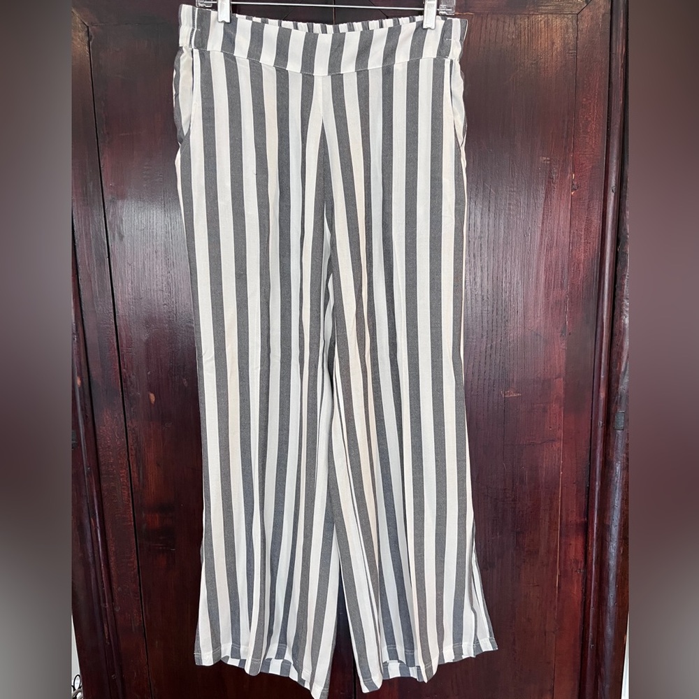Natural by Known Supply Black & White Striped Pants